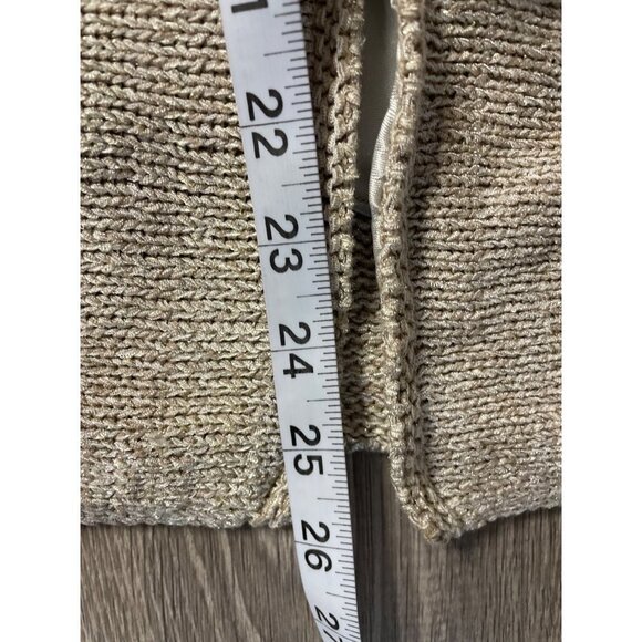 Coldwater Creek Brown Knotted Satin Lined Hook and Loop Cardigan Sweater - Picture 10 of 10